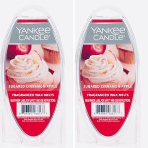 New in Package 2 Pack (12 wax melts) Yankee Candle Sugared Cinnamon Apple Fragra